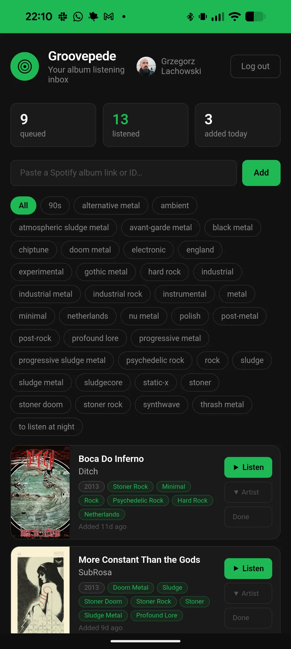 Groovepede app screenshot